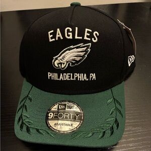 New Era Eagles Black and Green Adjustable Cap